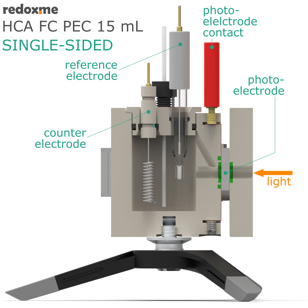 HCA FC PEC 15 mL single-sided - Hook Clamp Assembled Front Contact Photo-electrochemical Cell