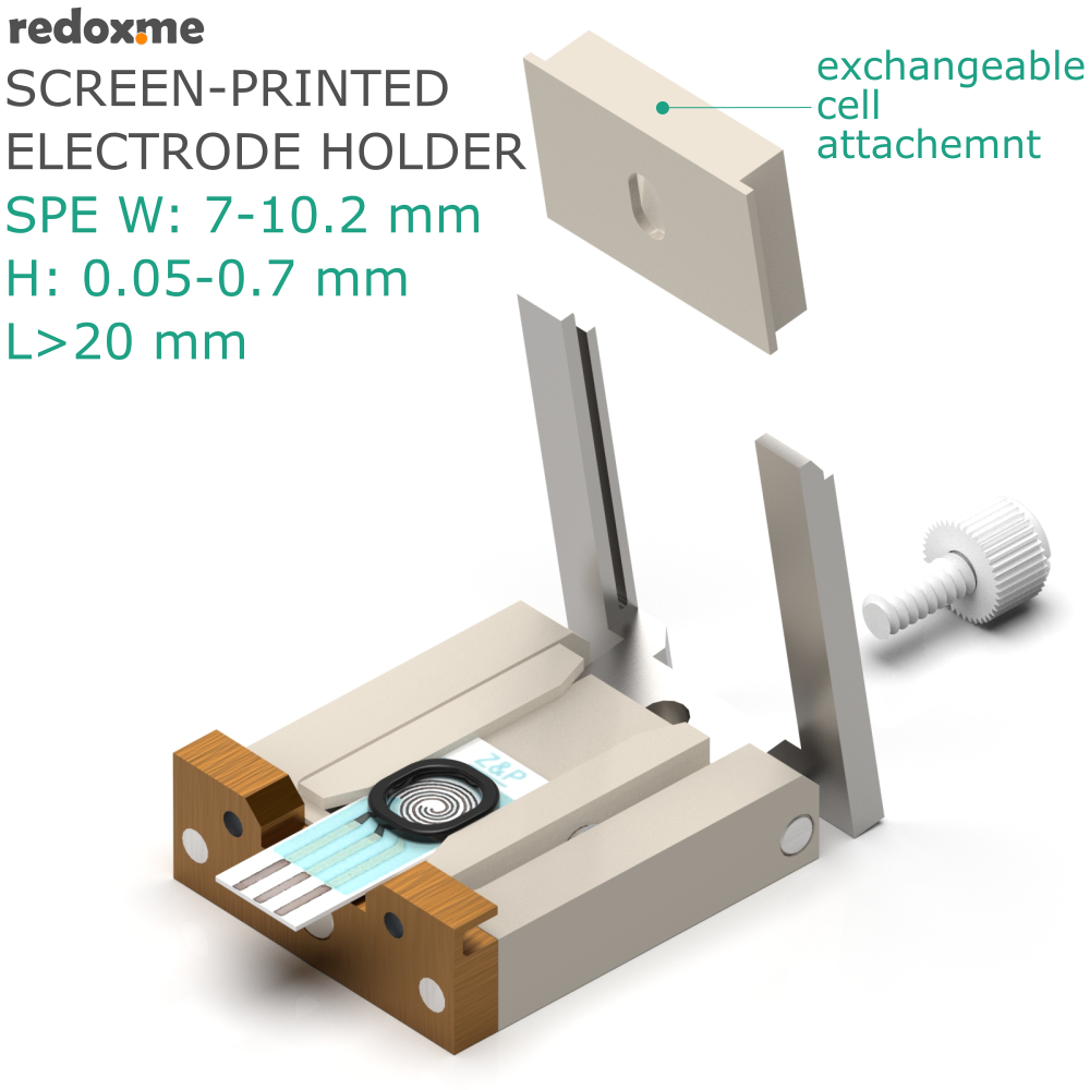 Screen-Printed Electrode Holder - SPE W: 7-10.2 mm, H: 0.05-0.7 mm, L>20 mm