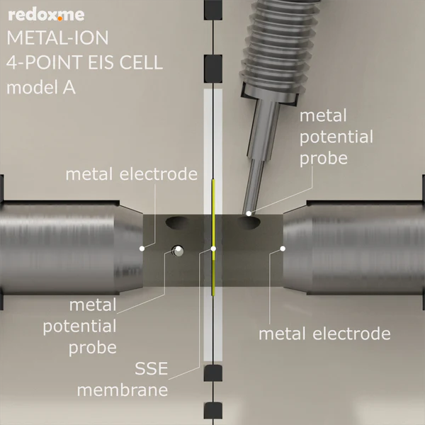 Metal-ion 4-point EIS, model A – Metal-ion 4-point Electrochemical Impedance Spectroscopy Cell, model A