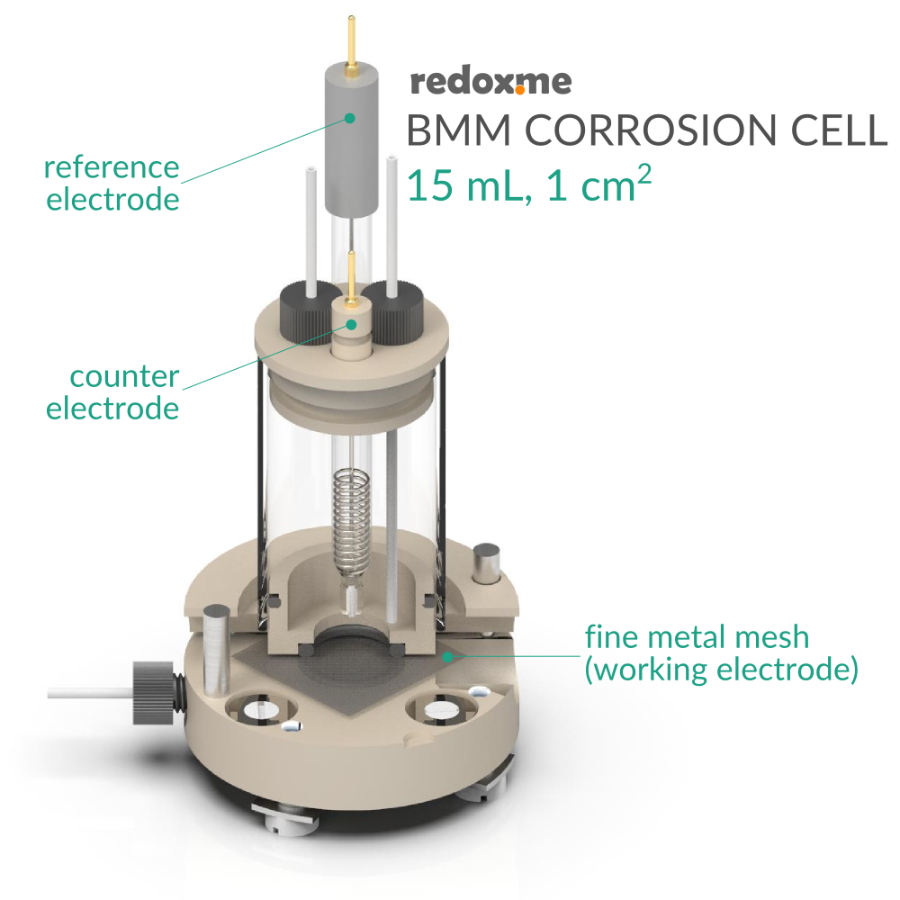 BMM/BM CC 15 mL, 1cm2 - Bottom Mount Corrosion Cell