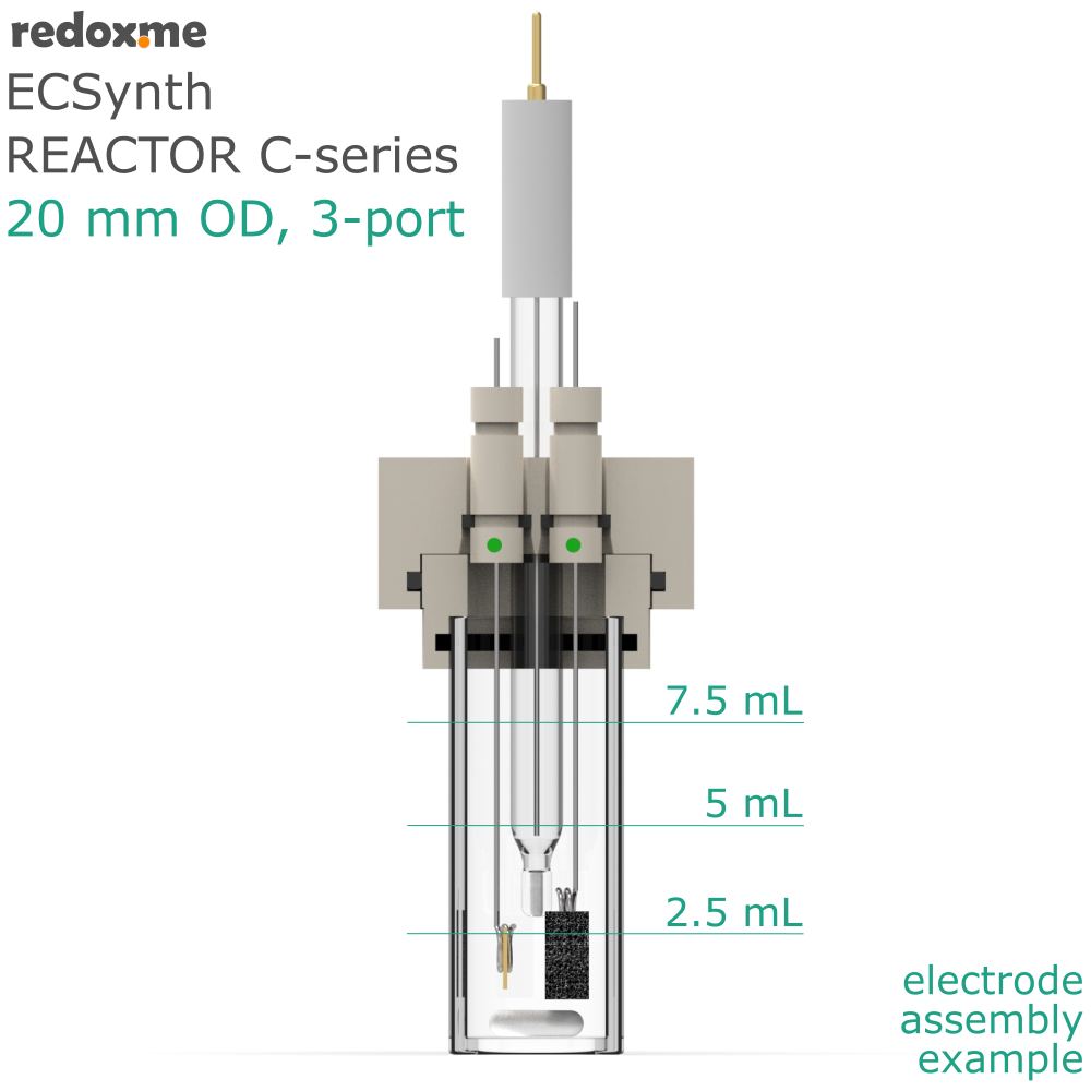 Electrosynthesis Reactor C-series, 20 mm OD, 3-port