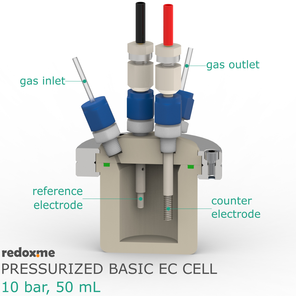 Pressurized Basic Electrochemical Cell - 10 bar, 50 mL