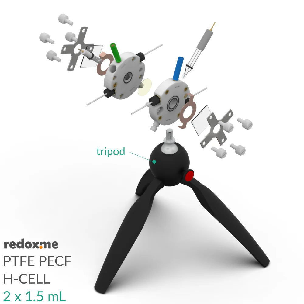 PTFE PECF H-Cell 2x1.5 mL - PTFE Photo-Electrochemical Flow H-Cell - Thasar S.r.l.