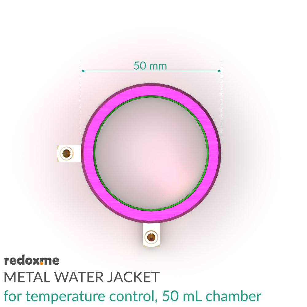 Metal Water Jacket for Temperature Control, 50 mL chamber