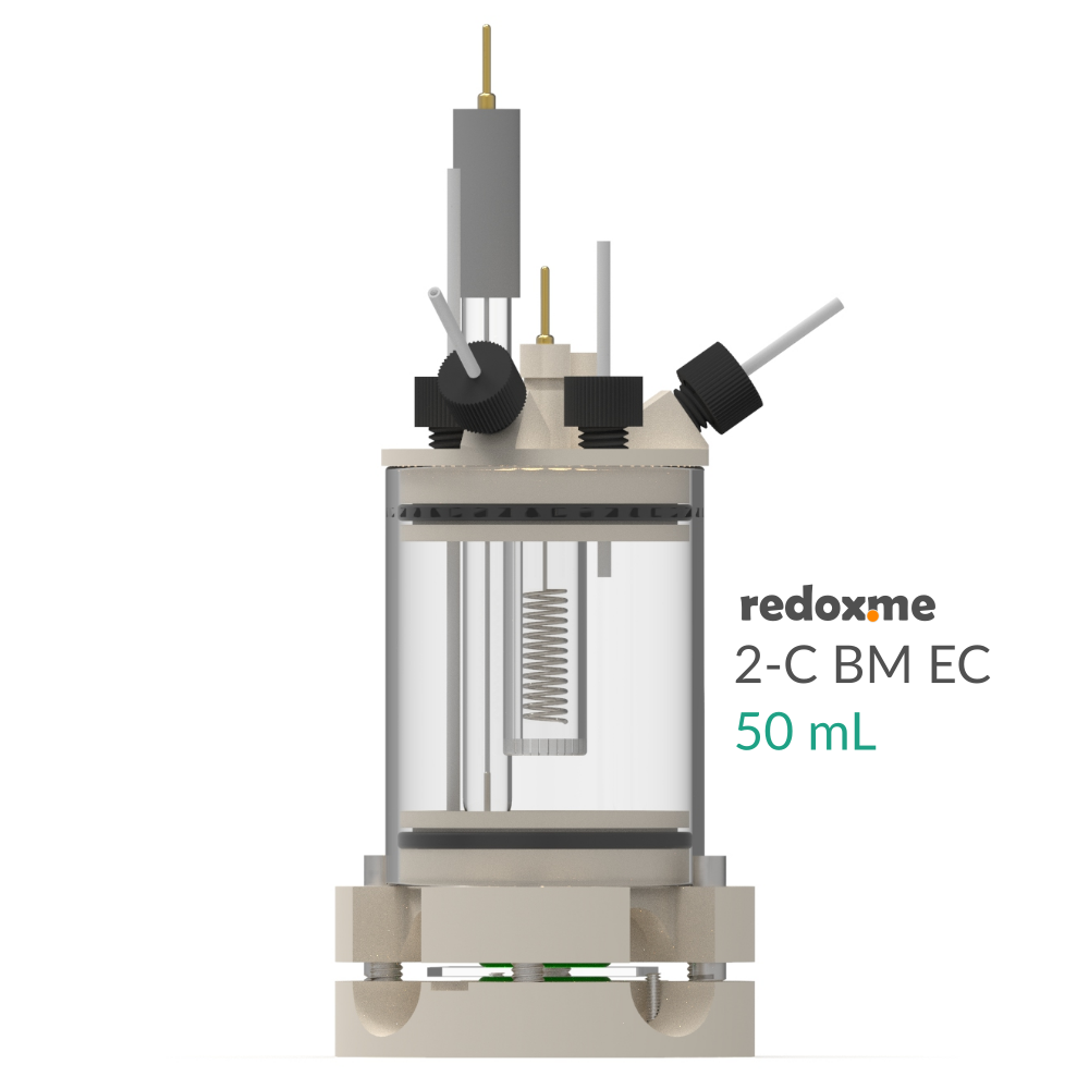 2-C BM EC 50 mL - Two-compartment Bottom Mount Electrochemical Cell 50 mL