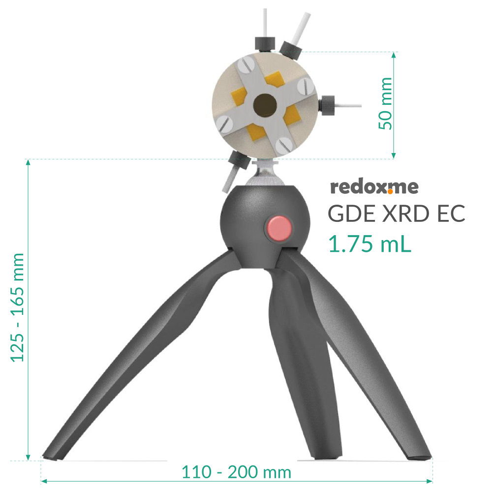GDE XRD EC 1.75 mL - Gas Diffusion Electrode X-Ray Diffraction Electrochemical Cell