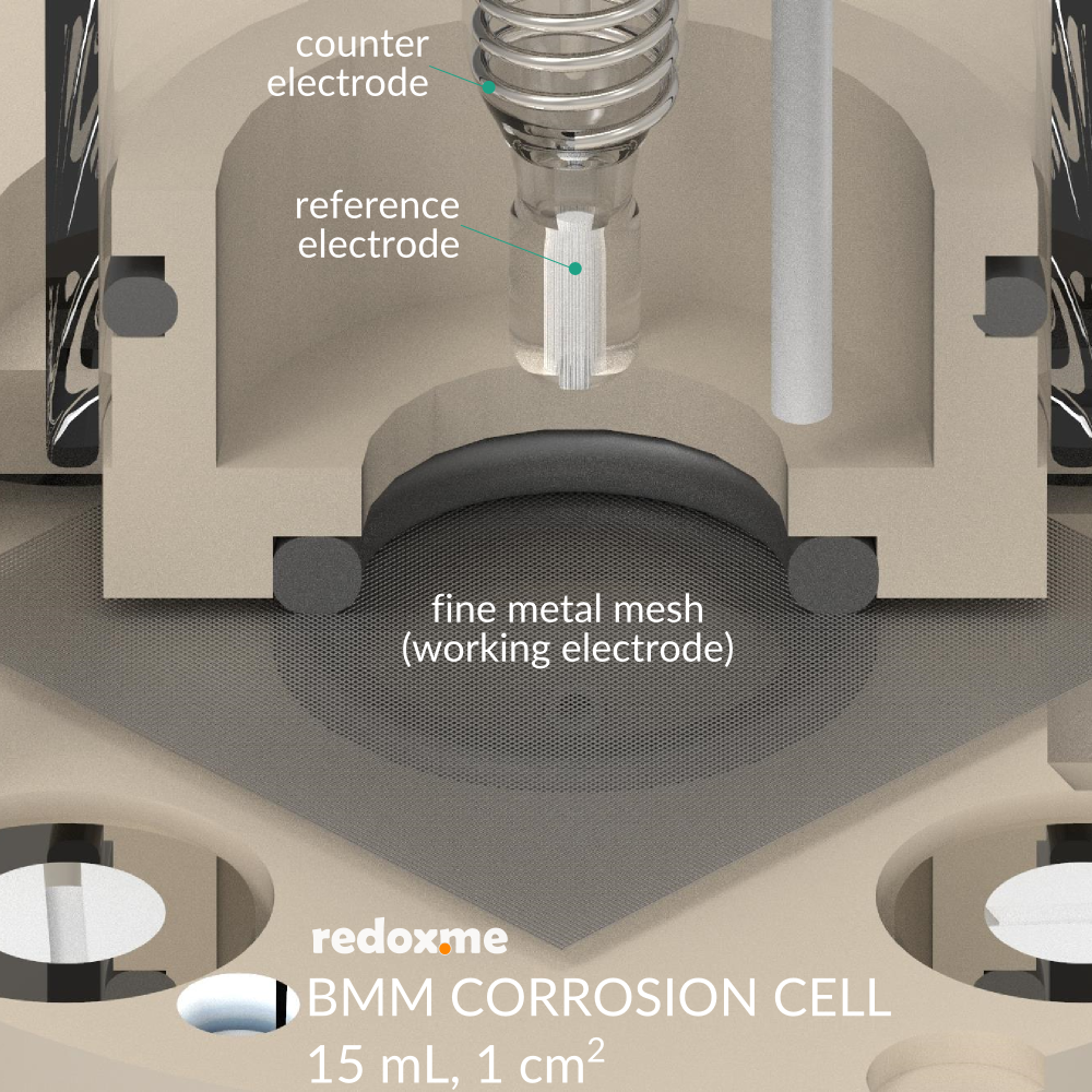 BMM/BM CC 15 mL, 1cm2 - Bottom Mount Corrosion Cell