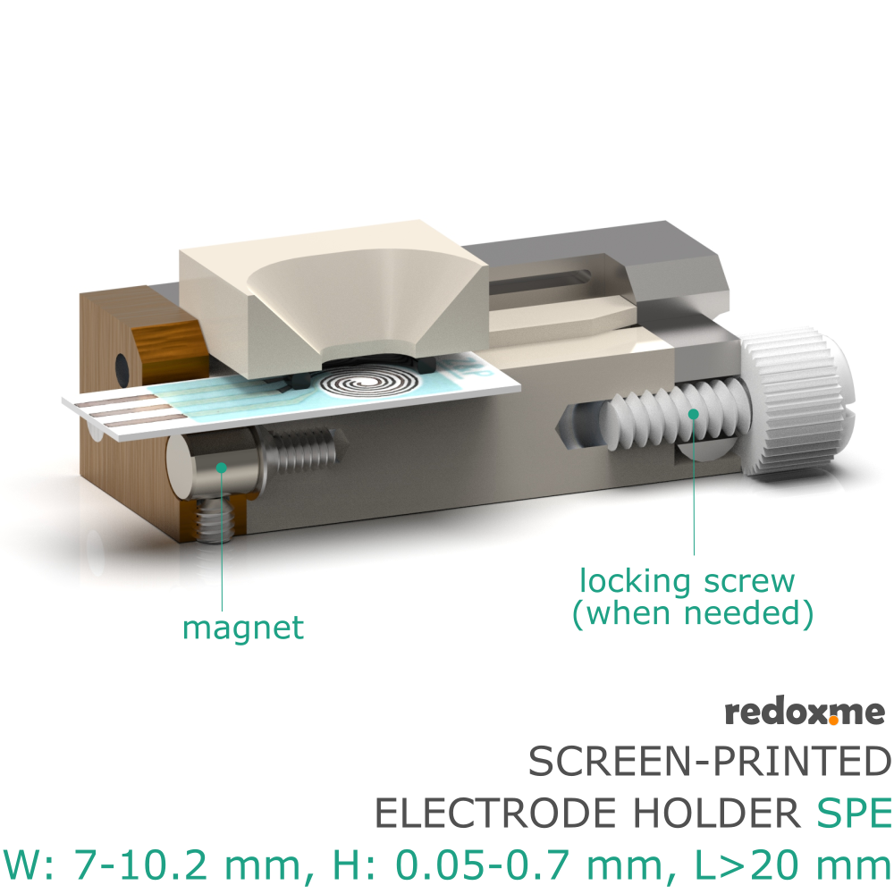 Screen-Printed Electrode Holder - SPE W: 7-10.2 mm, H: 0.05-0.7 mm, L>20 mm