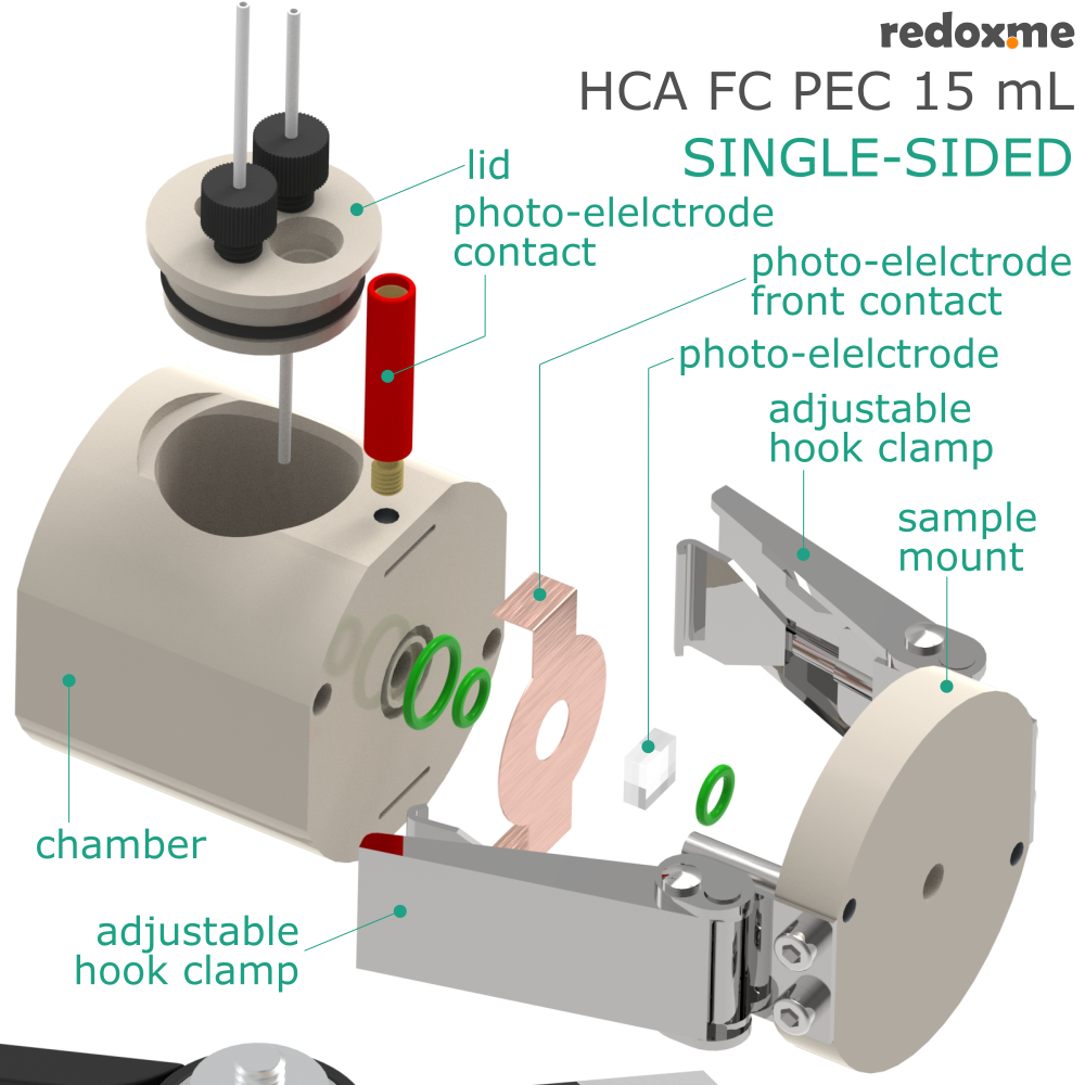 HCA FC PEC 15 mL single-sided - Hook Clamp Assembled Front Contact Photo-electrochemical Cell