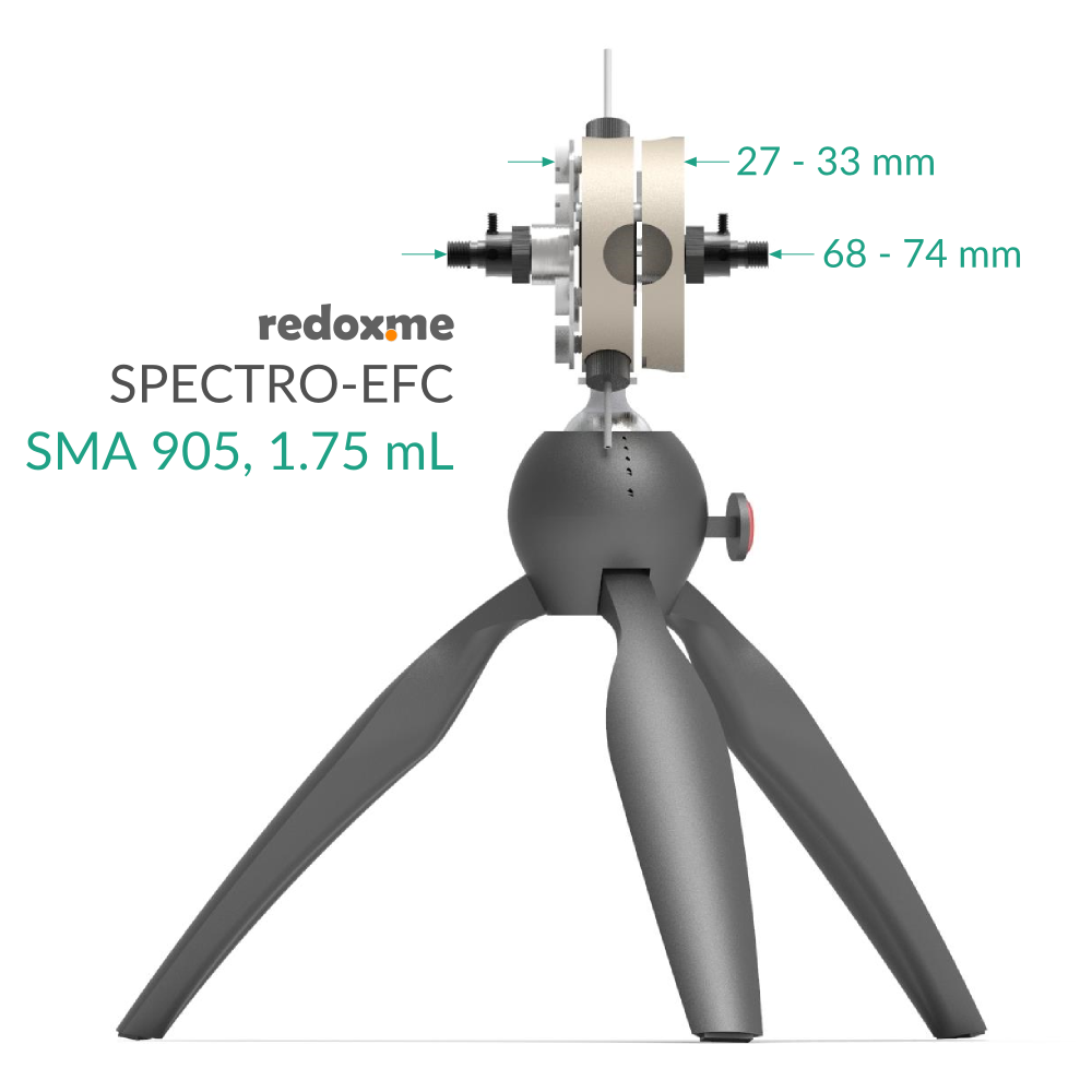 Spectro-EFC, SMA 905, 1.75 mL - Optical Fiber Spectro-Electrochemical Flow Cell