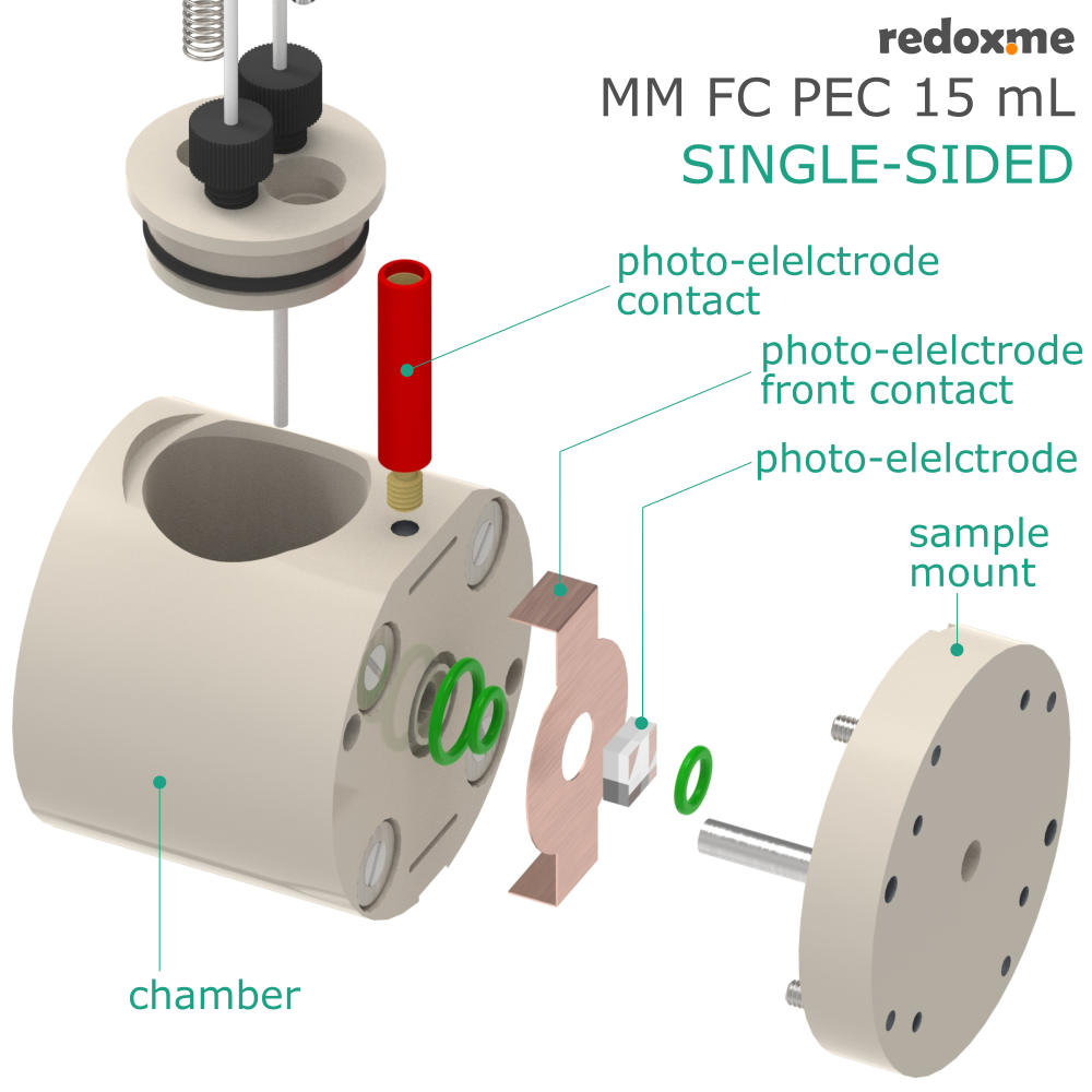 MM FC PEC 15 mL single-sided - Magnetic Mount Front Contact Photo-electrochemical Cell