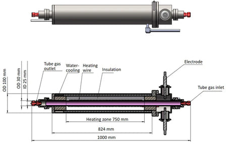 1100℃ Max. 100mm O.D Tube Furnace for High Magnetic Field - GSL-1200X-MH100 - Thasar S.r.l.