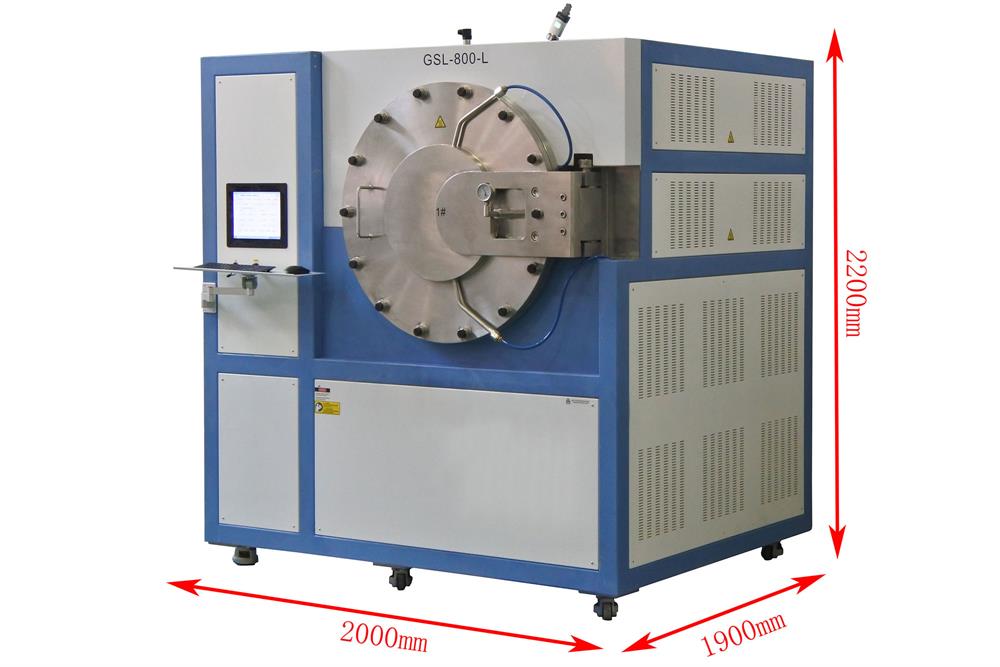 800°C High Vacuum & Pressure Chamber Furnace (500x500x500 mm up to 3.5 bar) GSL-800-L - Thasar Store