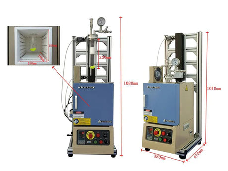 1200°C Max Vertical Sliding Furnace with Fast Heating/Cooling - KSL-1200X-J-Q - Thasar S.r.l.