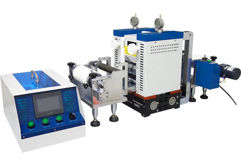 Roll-to-Roll Gap-Controlled Hot Rolling Press (6" W x 4"Dia., Max. 200?), Glovebox Compatible - MSK-H2150-E-R2R - Thasar S.r.l.