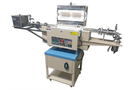 1200C Two Zone 4" Rotary CVD Furnace with Automatic Feeding & Receiving System - OTF1200XIIR4-AF - Thasar S.r.l.