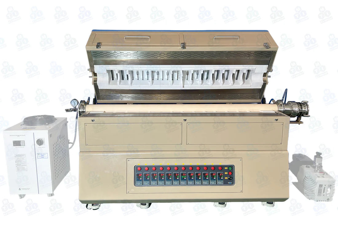 1700°C 12-zone Split Tube Furnace with a Ø100 mm × 1800 mm L Alumina Tube - OTF1700X12Z - Thasar S.r.l.