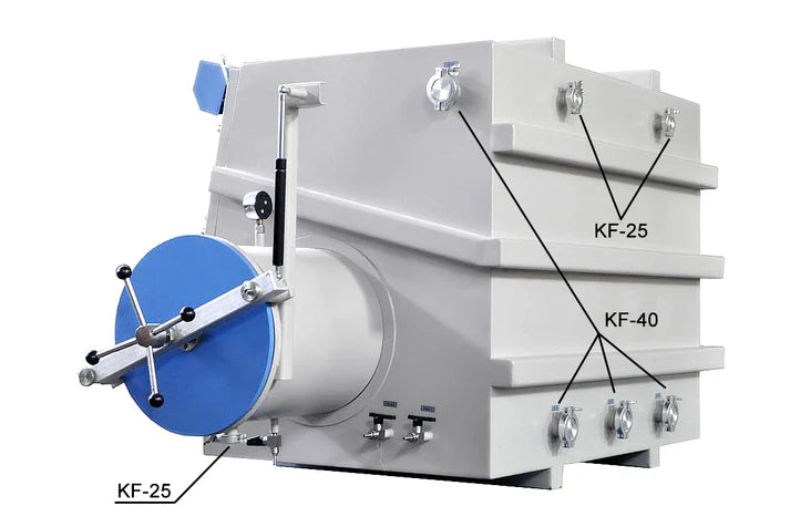Large Stainless Steel Vacuum Glove Box (Chamber Size: 44"x29"x35") with Airlock Chamber - VGB-4A-LD - Thasar S.r.l.