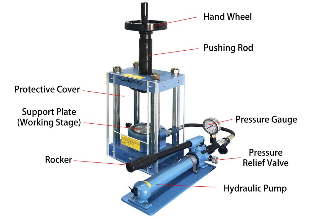 40T Manual Hydraulic Laboratory Press with Separable Pump - YLJ-40 - Thasar Store
