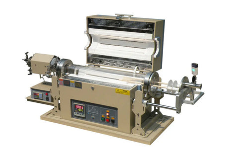1100°C Tube Furnace with Solid Precursor Sublimator for CVD 2D Layers of TMDs - OTF-1200X-4-NW-UL - Thasar S.r.l.