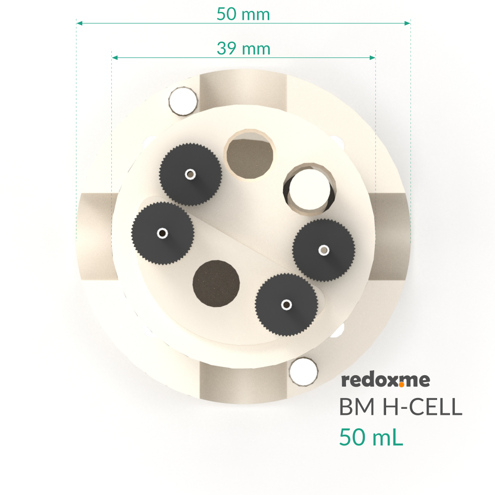 BM H-CELL 50 mL - Bottom Mount Electrochemical H-Cell 50 mL