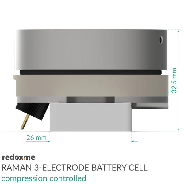 Raman Three-Electrode Battery Cell – compression controlled