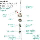 Electrosynthesis Reactor C-series/septa, 20 mm OD, 3-port