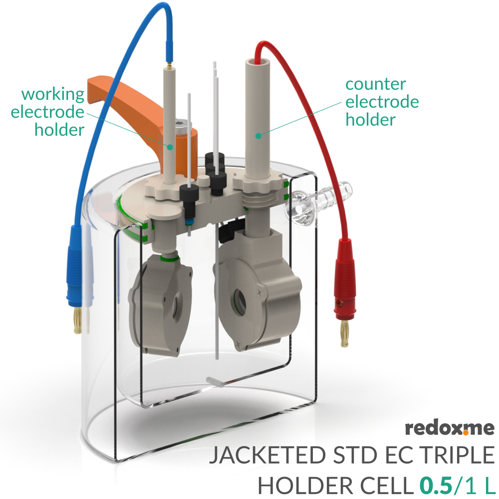 Jacketed Standard Electrochemical Triple Holder Cell
