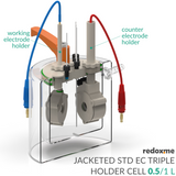 Jacketed Standard Electrochemical Triple Holder Cell