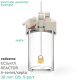 Electrosynthesis Reactor A-series/septa, 30 mm OD, 5-port