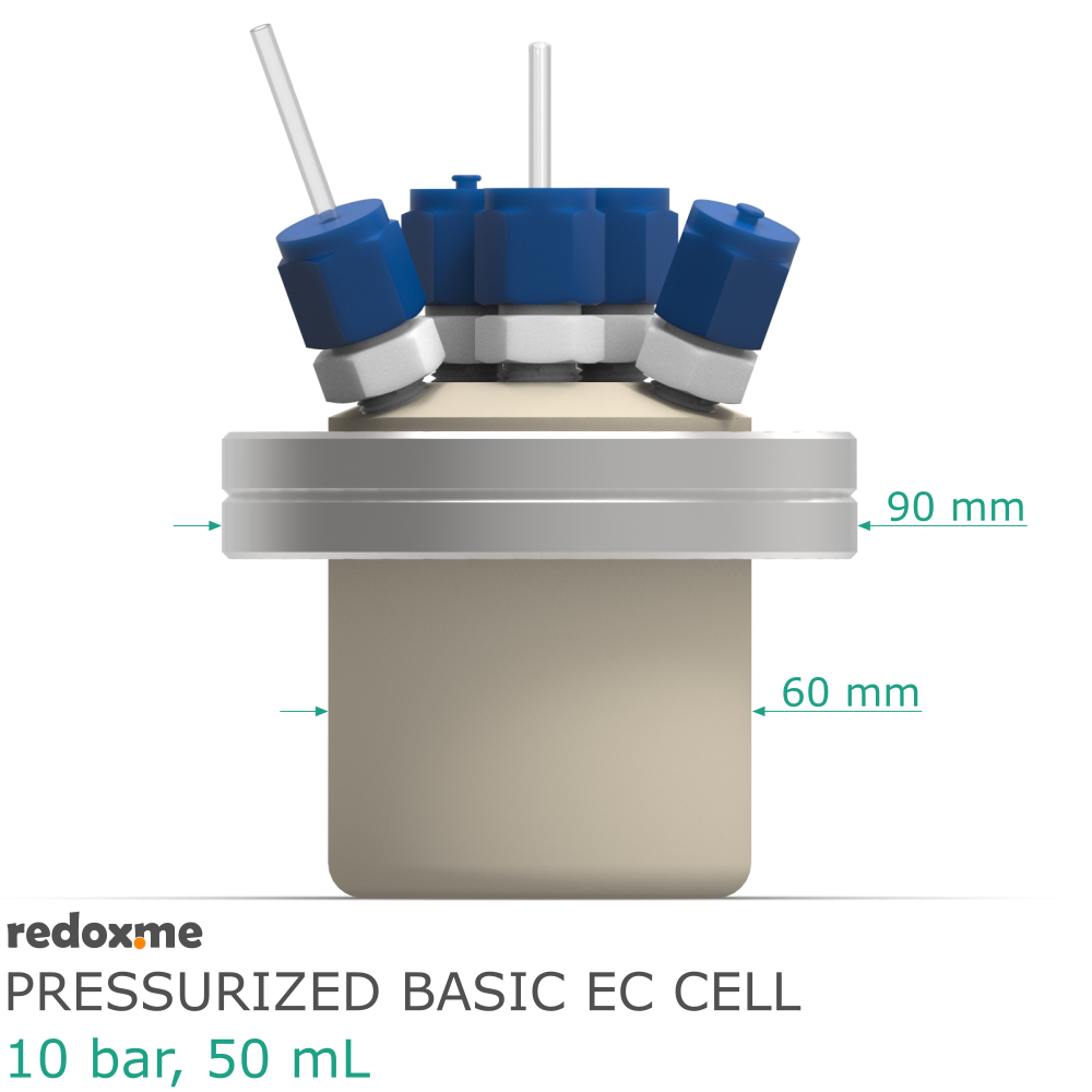 Pressurized Basic Electrochemical Cell - 10 bar, 50 mL