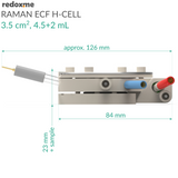 Raman ECF H-Cell 3.5 cm2, 4.5+2 mL – Raman Electrochemical Flow H-Cell, active area: 3.5 cm2, volume: 4.5+2 mL