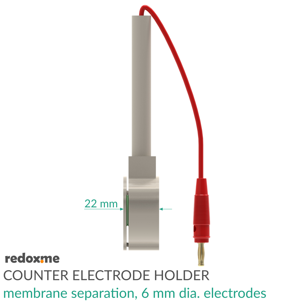 Counter Electrode Holder - membrane separation, 6 mm dia. electrodes