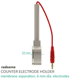 Counter Electrode Holder - membrane separation, 6 mm dia. electrodes
