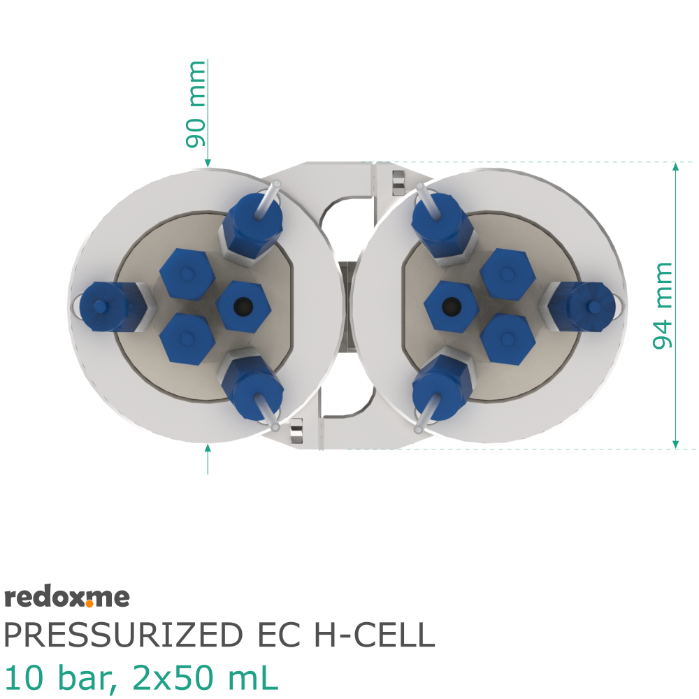 Pressurized Electrochemical H-Cell - 10 bar, 2x50 mL