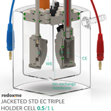 Jacketed Standard Electrochemical Triple Holder Cell