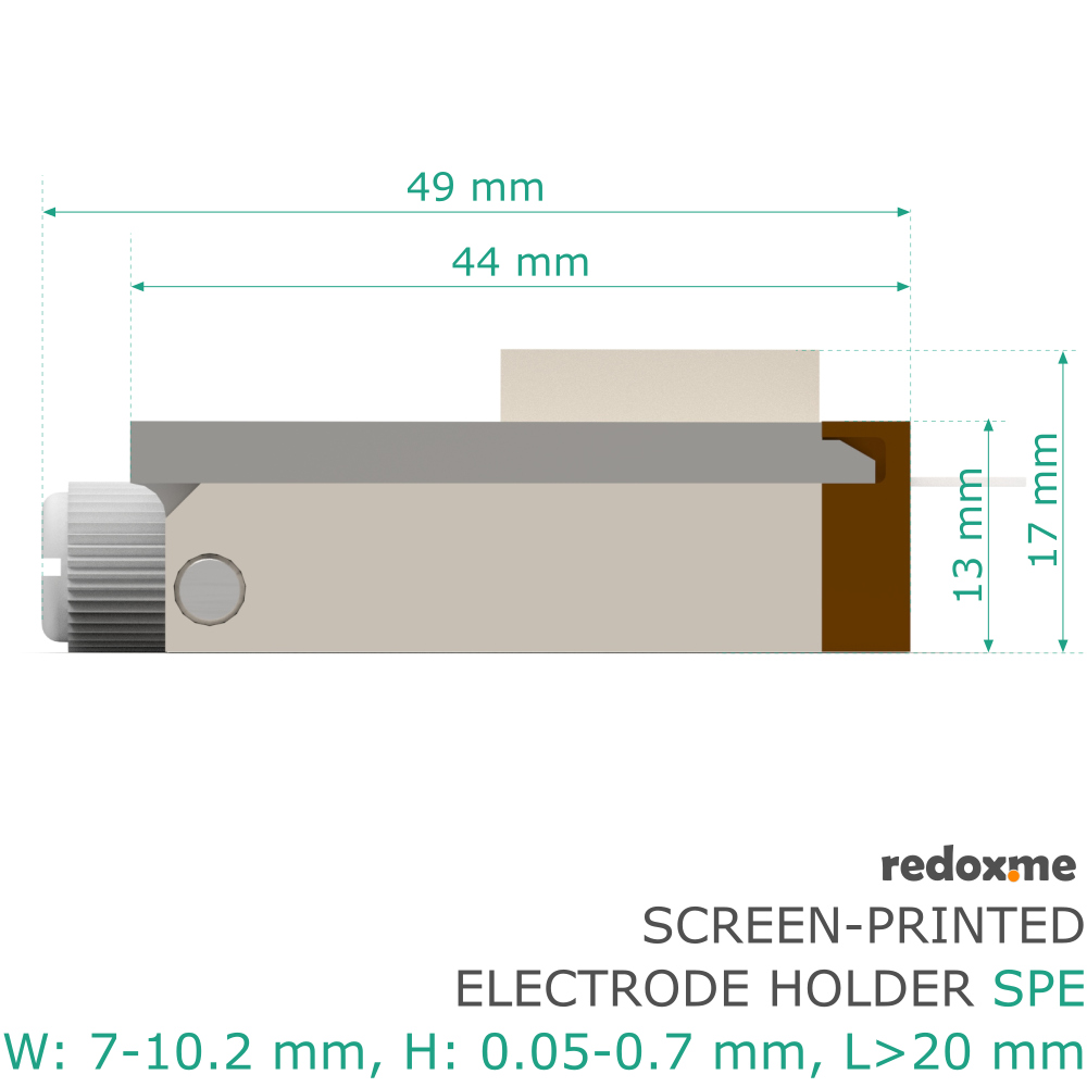 Screen-Printed Electrode Holder - SPE W: 7-10.2 mm, H: 0.05-0.7 mm, L>20 mm