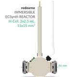 Immersible Electrosynthesis Reactor, H-Cell, 2x1.5 mL, 15x15 mm2