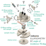 Ellipsometry EC - Ellipsometry Electrochemical Cell, angle of incidence 70 deg