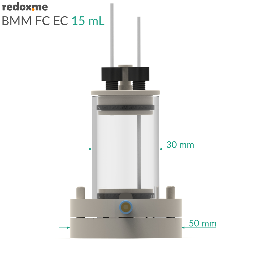 BMM FC EC 15mL - Bottom Magnetic Mount Front Contact Electrochemical Cell, 15mL