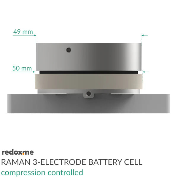 Raman Three-Electrode Battery Cell – compression controlled