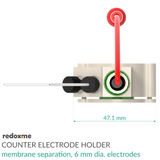 Counter Electrode Holder - membrane separation, 6 mm dia. electrodes