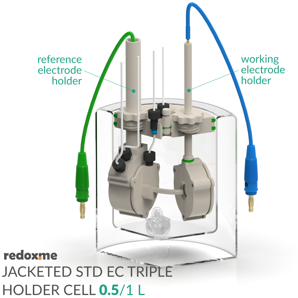 Jacketed Standard Electrochemical Triple Holder Cell