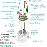 Jacketed Standard Electrochemical Dual Holder Cell