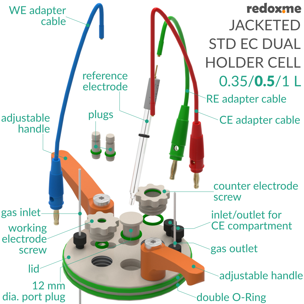 Jacketed Standard Electrochemical Dual Holder Cell