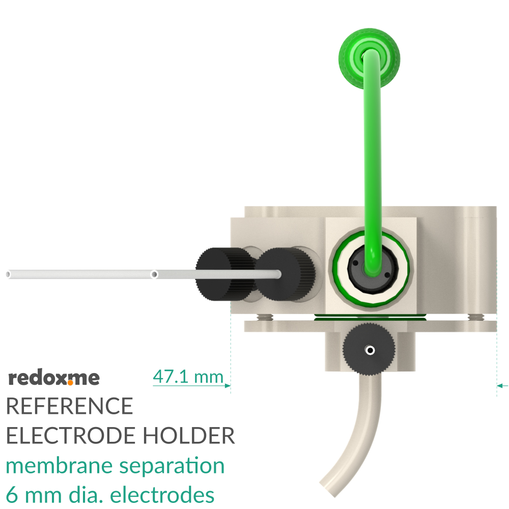 Reference Electrode Holder - membrane separation, 6 mm dia. electrodes