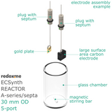 Electrosynthesis Reactor A-series/septa, 30 mm OD, 5-port