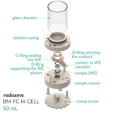 BM FC H-CELL 50 mL - Bottom Mount Front Contact Electrochemical H-Cell 50 mL