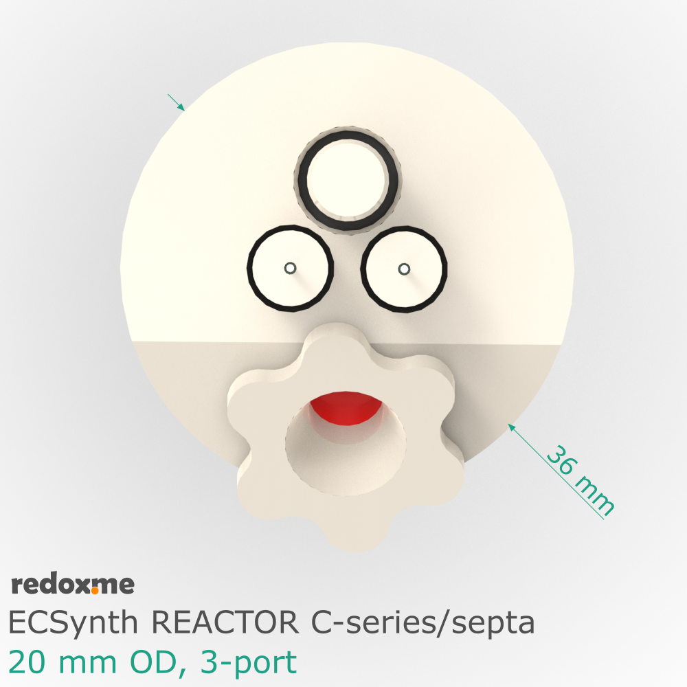 Electrosynthesis Reactor C-series/septa, 20 mm OD, 3-port