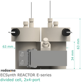 Electrosynthesis Reactor E-series, divided cell, 2x4-port